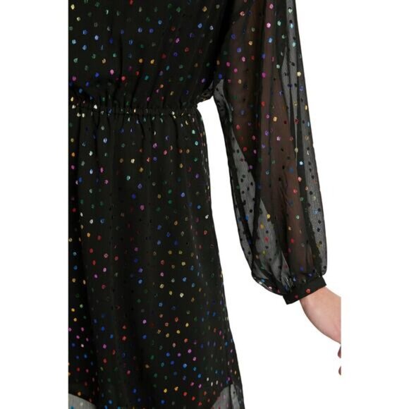DESIGUAL Emporda Festive Season Dress w/ Metallic Multicoloured Spots Sz XS - Picture 3 of 12